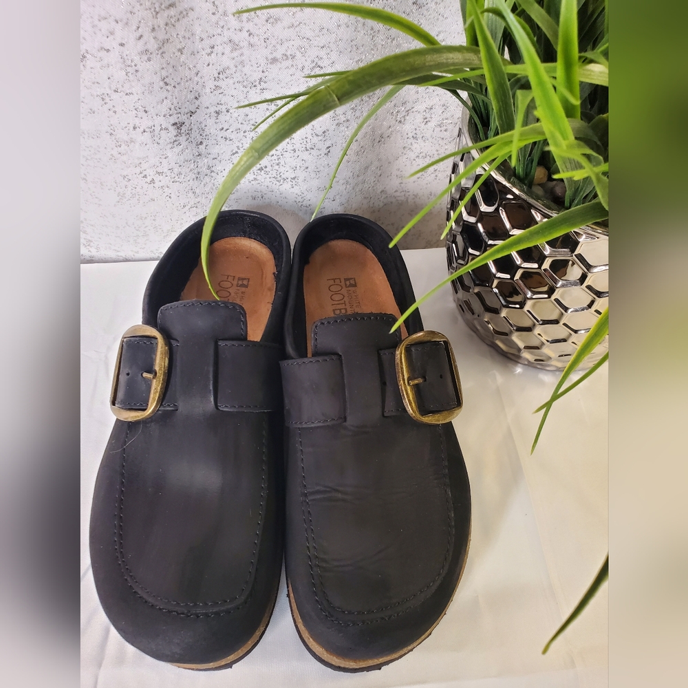 White Mountain Bueno Mule Blackless Black Suede Leather Cork Platform Sz 7-8.5 - Picture 6 of 16